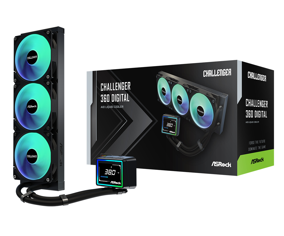Asrock Black Challenger 360 Digital Processor Liquid Cooling Kit 12 Cm