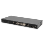 Digitus 24-Port Gigabit PoE Networkswitch,19 Zoll, L2 managed,2 Uplink Ports, SFP, 430 W, af/at