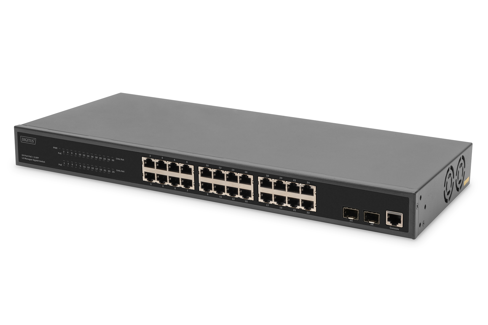 Image of Digitus 24-Port Gigabit PoE Networkswitch,19 Zoll, L2 managed,2...