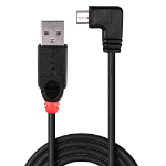 Lindy 0.5m USB 2.0 Cable - Type A to Micro-B Cable, 90 Degree Right Angle