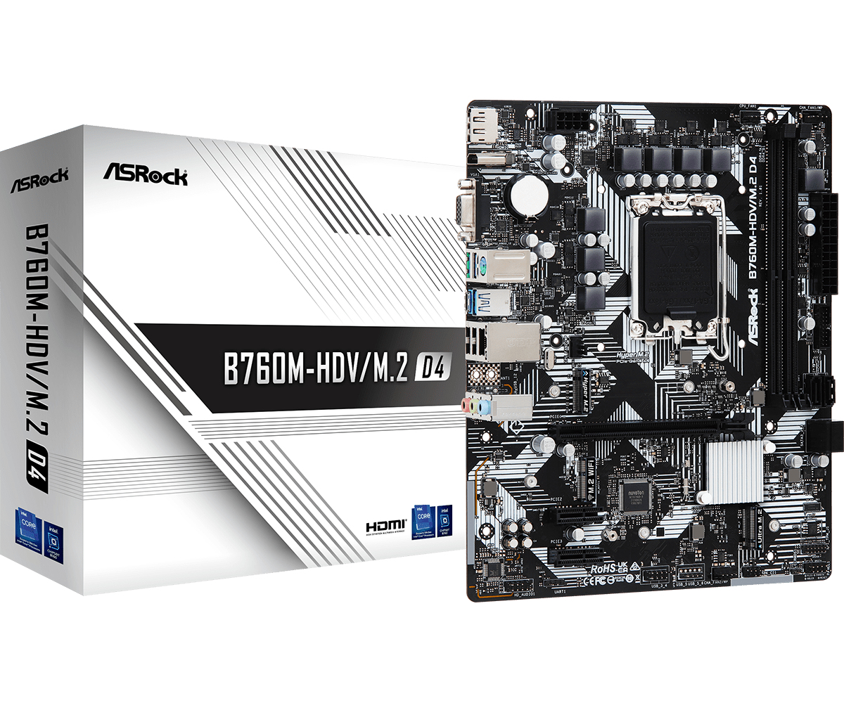 Image of Asrock B760M-HDV/M.2 D4 Intel B760 LGA 1700 micro ATX