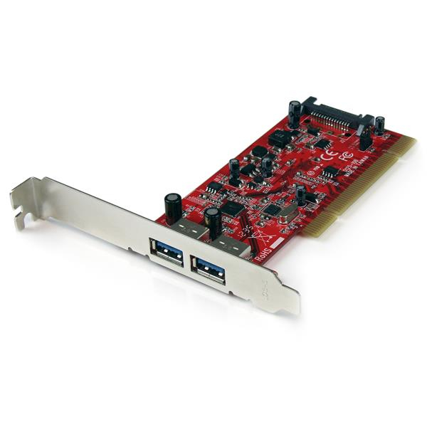 Image of StarTech.com 2 Port PCI SuperSpeed USB 3.0 Adapter Card with SATA...