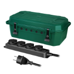 LogiLink Outdoor Power Distribution Box, w/ 4 way outlet strip, IP54, green