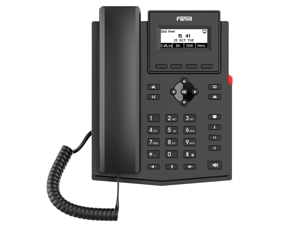 X301P Fanvil X301P - IP Phone - Black - Wired handset - Desk/Wall - Linux - 2 lines