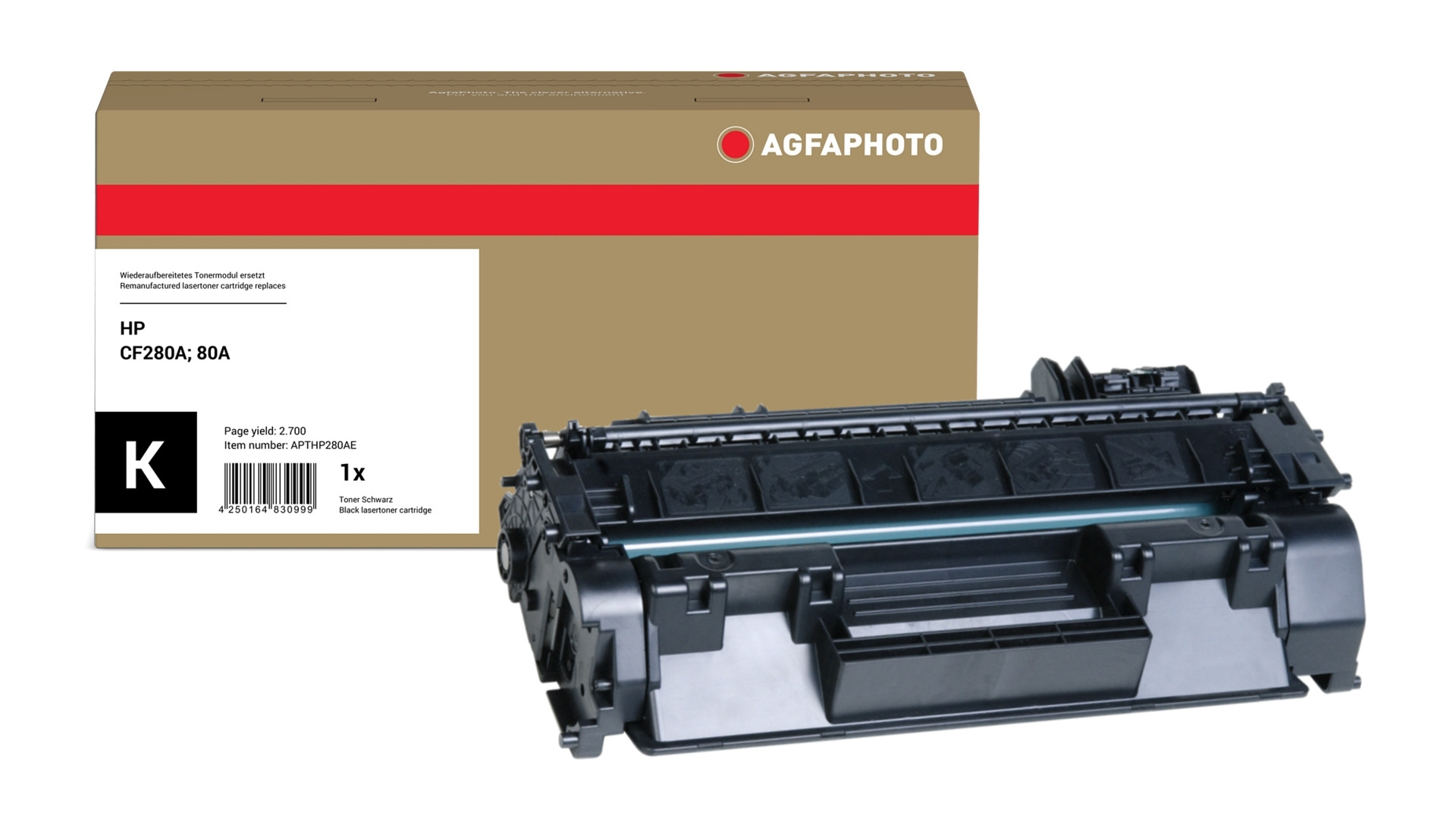AgfaPhoto Compatible Toner Cartridge. Black. Replacement for HP CF280A