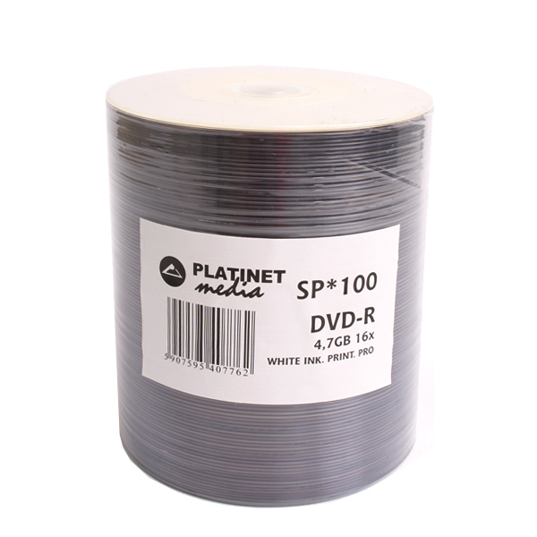Photos - Optical Storage Platinet DVD-R , 4.7GB 16X, Full Face / Wide Inkjet Printabl PMD (100 pack)