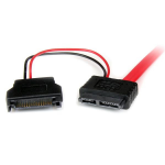 StarTech.com 50cm Slimline Vrouwelijke SATA naar SATA Adapter met SATA Voedingskabel