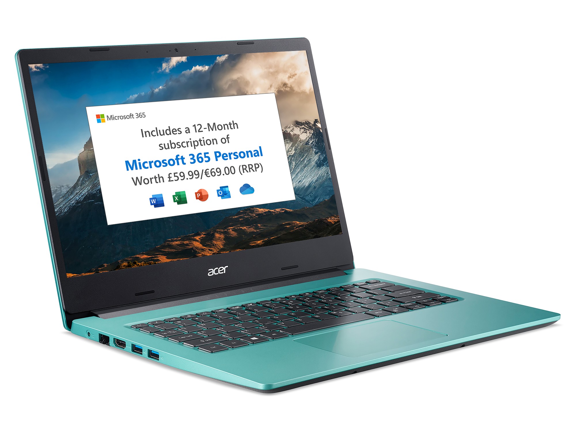 Acer Aspire 1 A114-33 14 inch Laptop - (Intel Celeron N4500, 4GB, 64GB, Full HD Display, Microsoft Office 365, Windows 11 in S Mode, Blue)