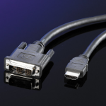 ROLINE DVI Cable, DVI (18+1) - HDMI, M/M 10 m