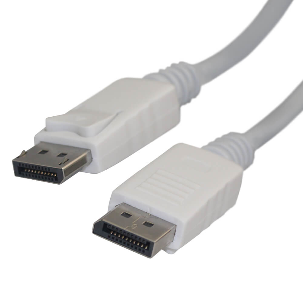 Videk DisplayPort v1.2 Plug to Plug Cable White 2m
