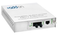 AddOn Networks 100Base-TX(RJ45) to 100Base-FX(ST), 1310nm network media converter 100 Mbit/s Multi-mode Silver