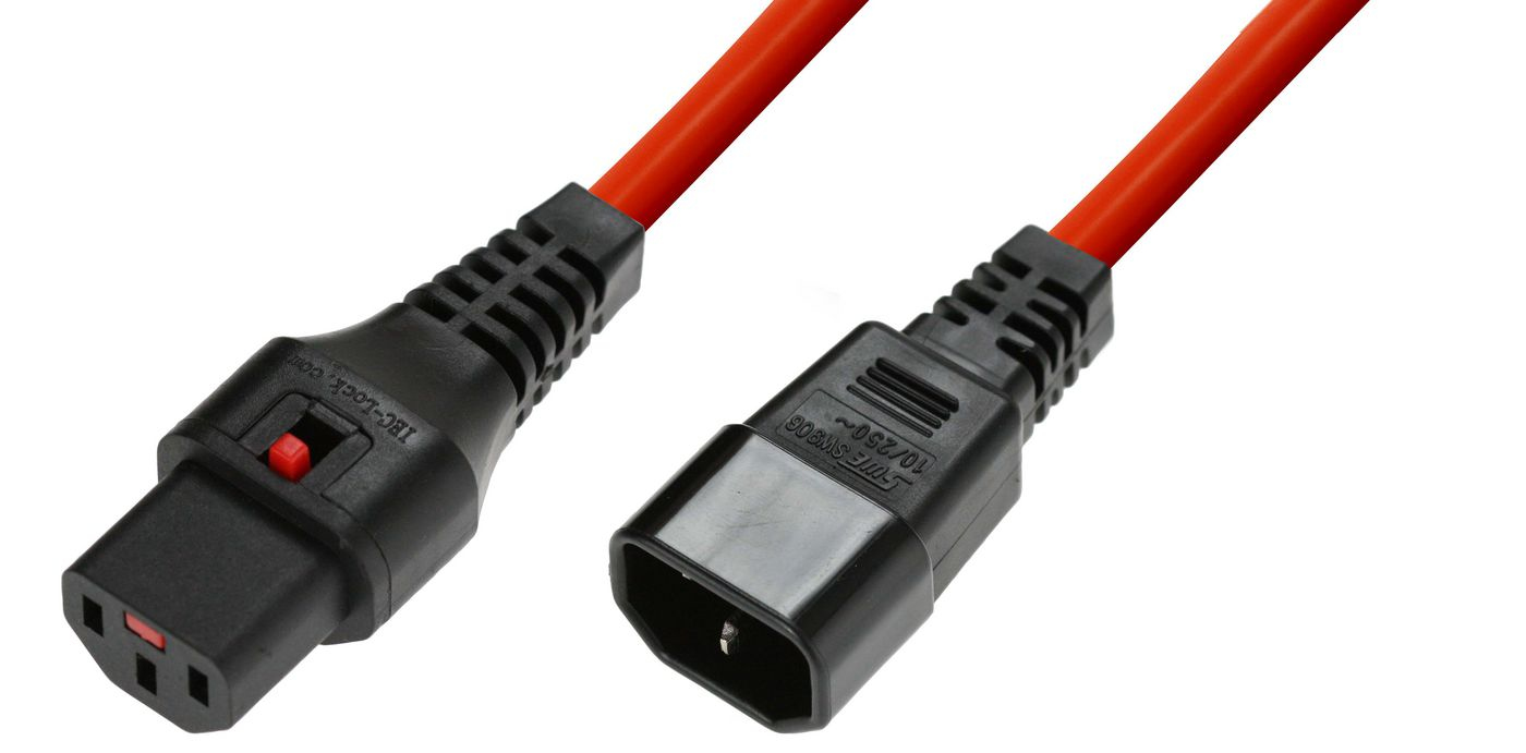 Microconnect Black Mc-C13c14lock-2M Power Cable C13 Coupler C14 Couple