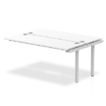 Dynamic Impulse Back-to-Back Bench Desk Extension Kit W1600 x D1600 x H730mm White Finish Silver Frame - IB00237 DD