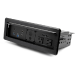 StarTech.com Conference Room Docking Station with Power and Charging; Table Connectivity Box, Universal USB-C Laptop Dock, 60W PD, 4K HDMI, USB Hub, Audio, 2x AC Outlets, 2x USB BC 1.2 Charge Ports