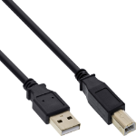 InLine USB 2.0 Cable Type A male / Type B female black, gold plated, 5m