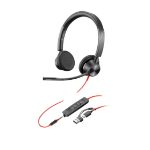 Poly Blackwire 3325 Microsoft Teams Certified Headset +USB-C/A Adapter TAA