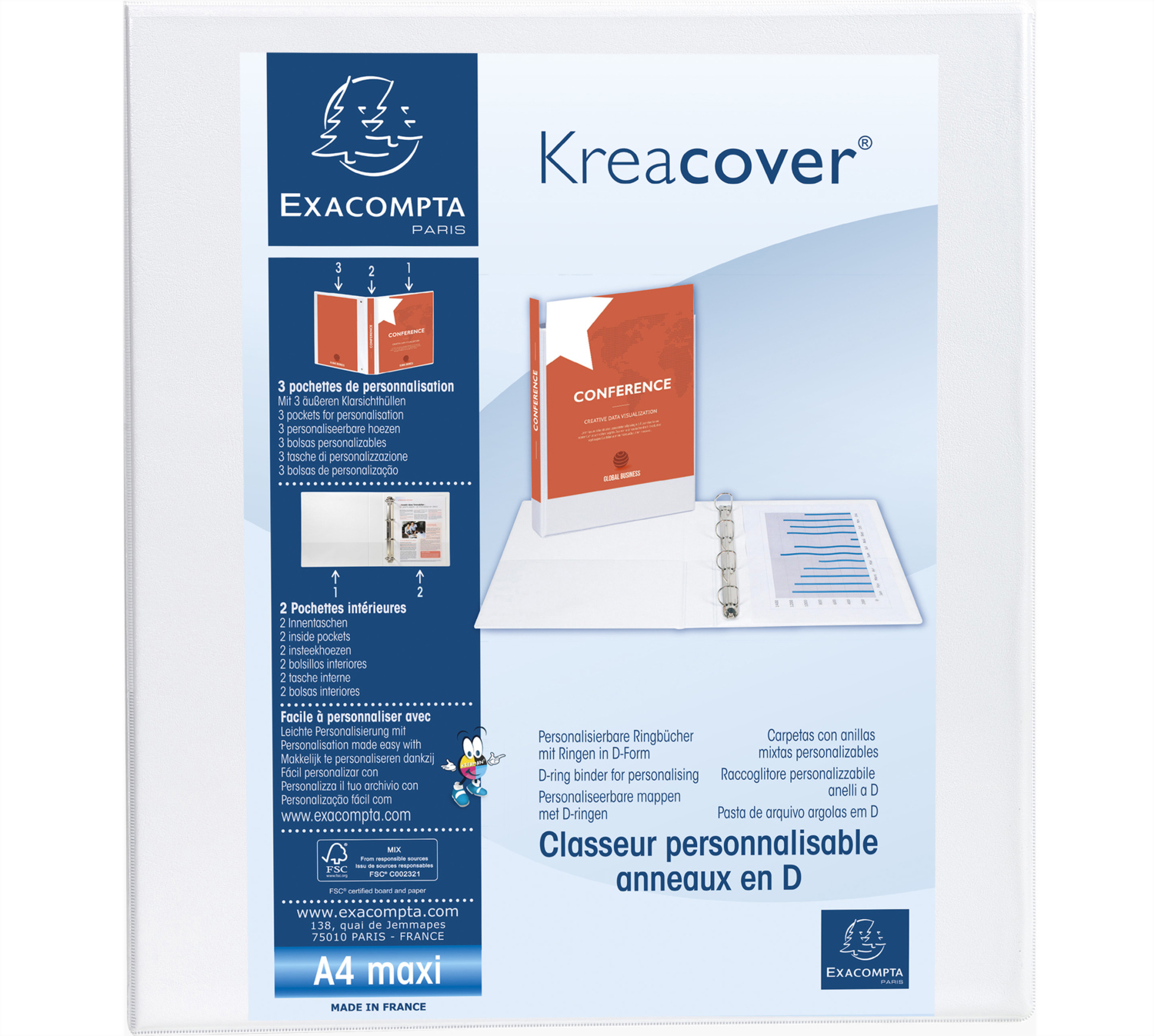 Image of Exacompta Kreacover PP Ring Binder