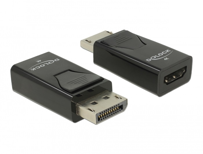 66234 DELOCK Videoadapter - DisplayPort männlich zu HDMI weiblich - Schwarz - passiver Kon...
