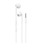 Maplin Wired Earbuds 3.5mm Hands Free Calling Volume Button - White