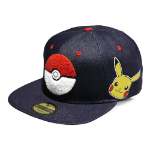 Pokémon Pokeball Denim Snapback Baseball Cap, Unisex, Blue (NH005405POK)