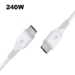 FDL 1M USB-C to USB-C - 240W PD CHARGING CABLE  (P-P) - WHITE