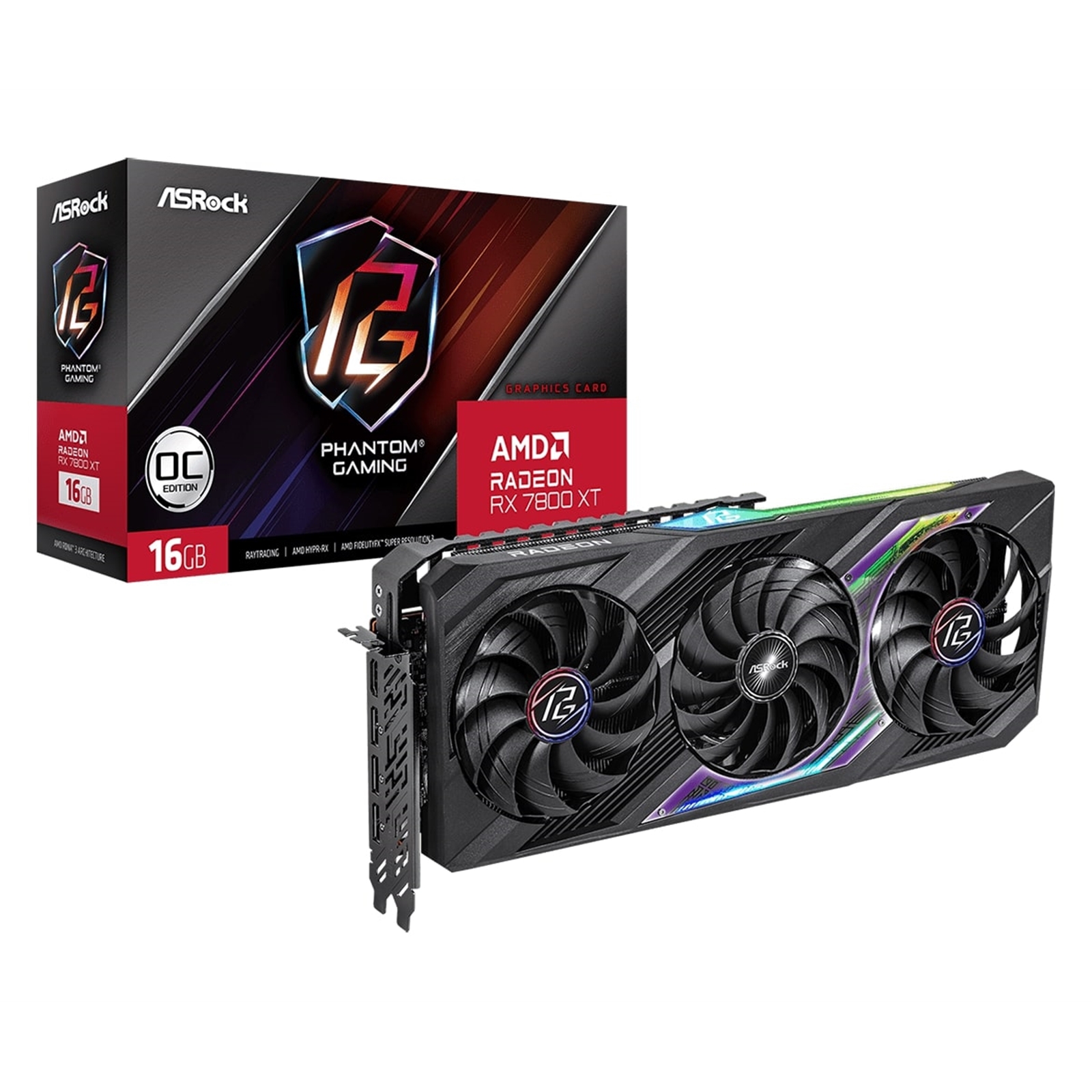 Image of Asrock AMD Radeon RX7800 XT Phantom Gaming 16GB OC Graphics...