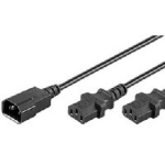 Microconnect PE061312 power cable Black 1.2 m C14 coupler 2 x C13 coupler