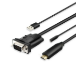 4XEM 4XVGAHDMIUAP10 video cable adapter 120.1" (3.05 m) VGA (D-Sub) HDMI + USB Type-A + 3.5mm Black