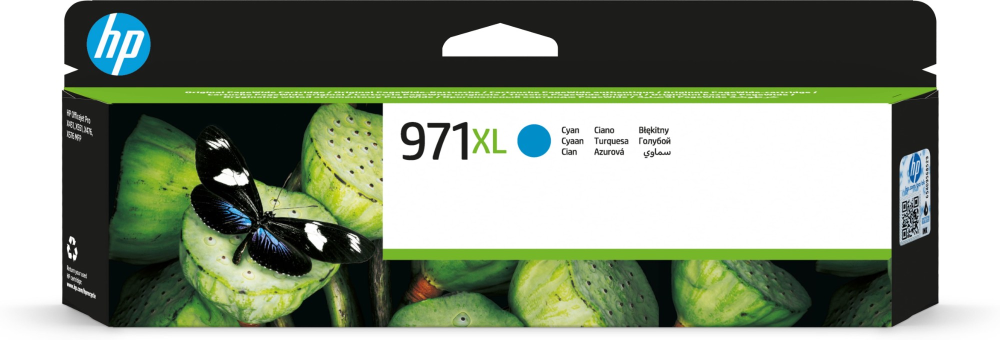 HP CN626AE/971XL Ink cartridge cyan high-capacity, 6.6K pages ISO/IEC 24711 86.5ml for HP OfficeJet Pro X