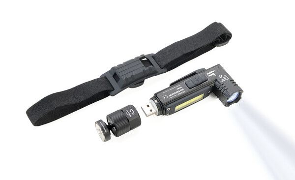 TROIKA ECO KNICKLICHT Black Hand flashlight + Headband flashlight COB LED