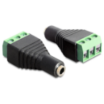 DeLOCK 65455 tussenstuk voor kabels 3.5 mm 3 pin terminal block Zwart, Groen