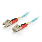 C2G 1m LC-LC 10Gb 50/125 OM3 Duplex Multimode PVC Fibre Optic Cable (LSZH) - Aqua