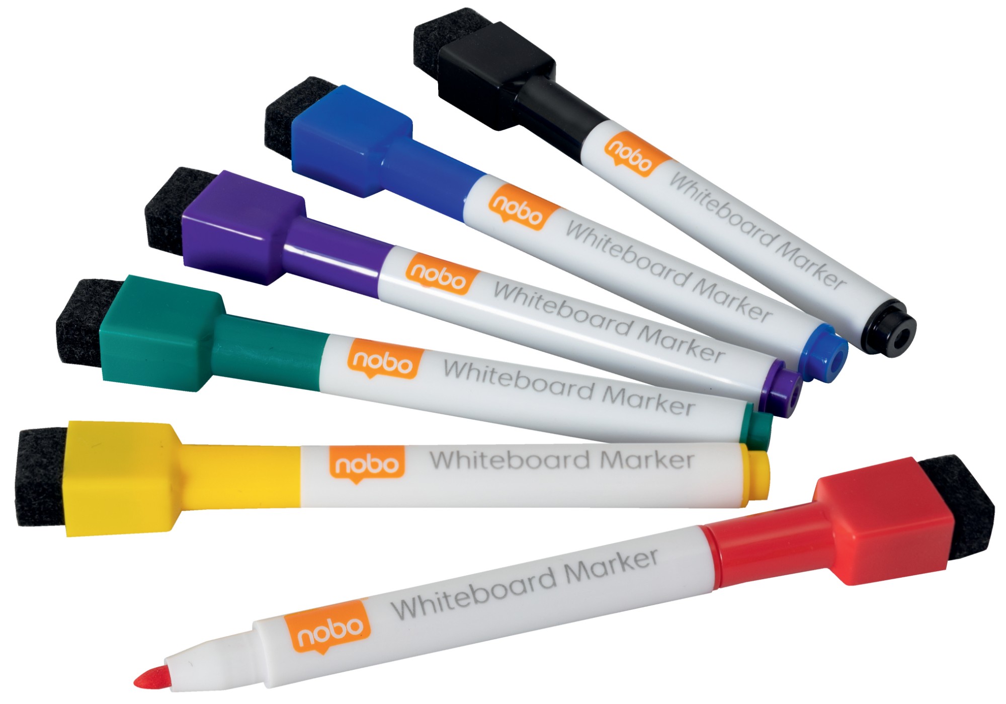 Mini Whiteboard Pen With Magnetic Eraser Cap 6 Pack Assorted Colo