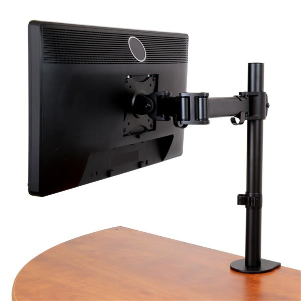 StarTech.com Desk Mount Monitor Arm for up to 34 inch VESA Compatible Displays - Articulating Pole Mount Single Monitor Arm - Ergonomic Height Adjustable Monitor Mount - Desk Clamp/Grommet