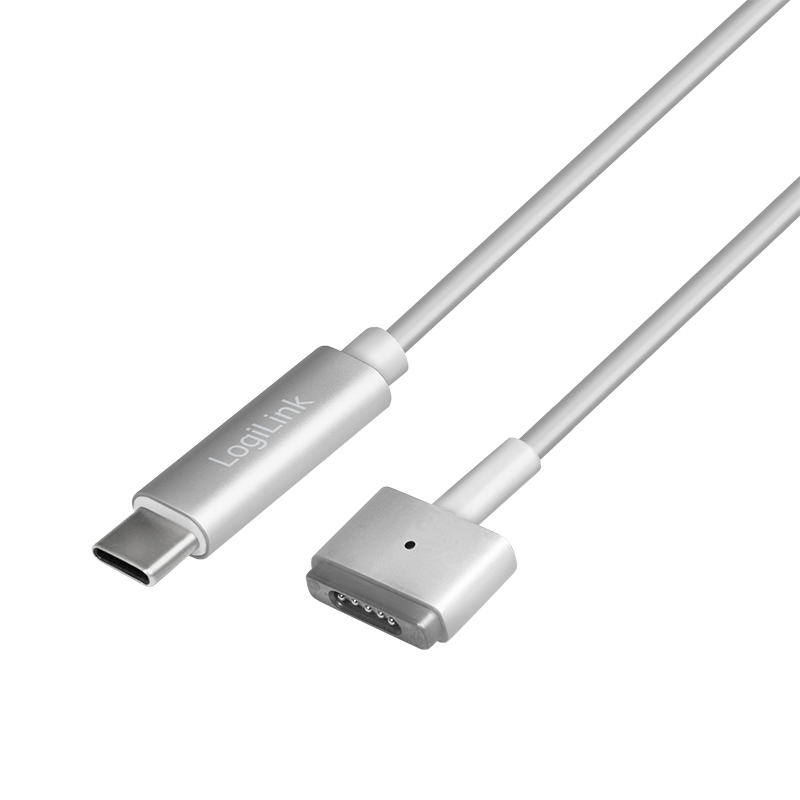Image of LogiLink USB-C to Apple MagSafe 2 charging cable, silver
