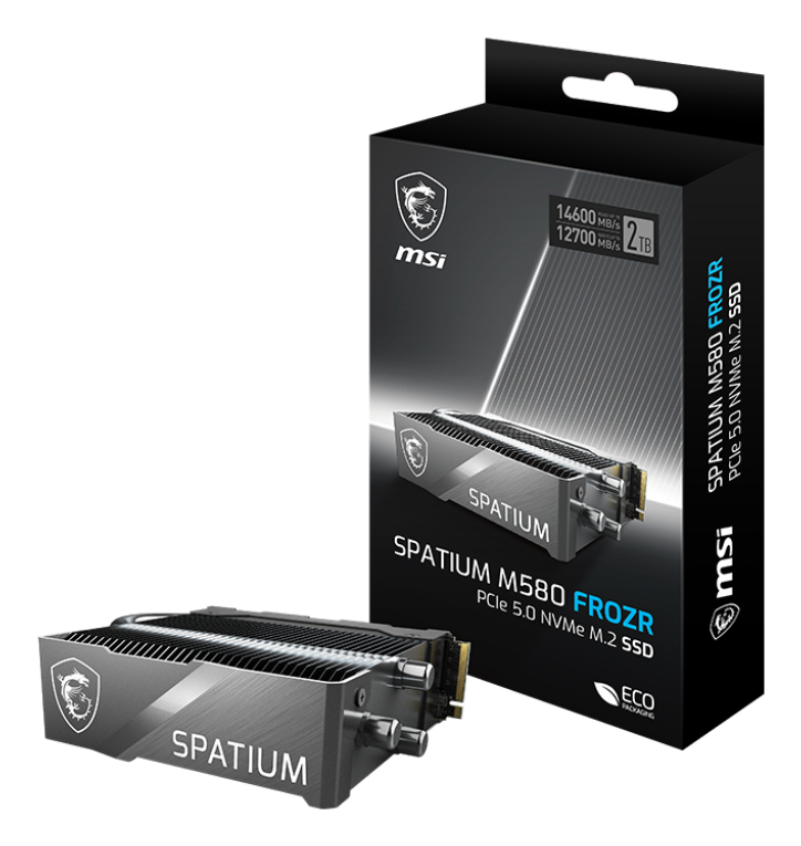 MSI SPATIUM M580 PCIe 5.0 NVMe M.2 FROZR 2TB internal solid state driv