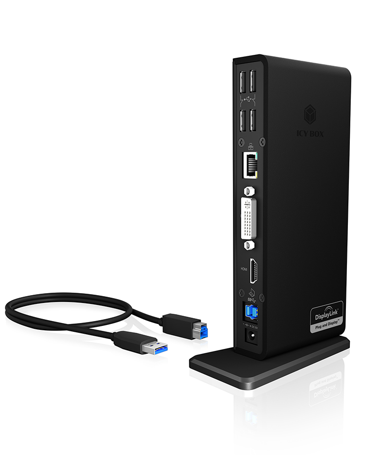 ICY BOX IB-DK2241AC Wired USB 3.2 Gen 1 (3.1 Gen 1) Type-A Black