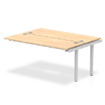 Dynamic Impulse Back-to-Back Bench Desk Extension Kit W1600 x D1600 x H730mm Maple Finish Silver Frame - IB00234 DD