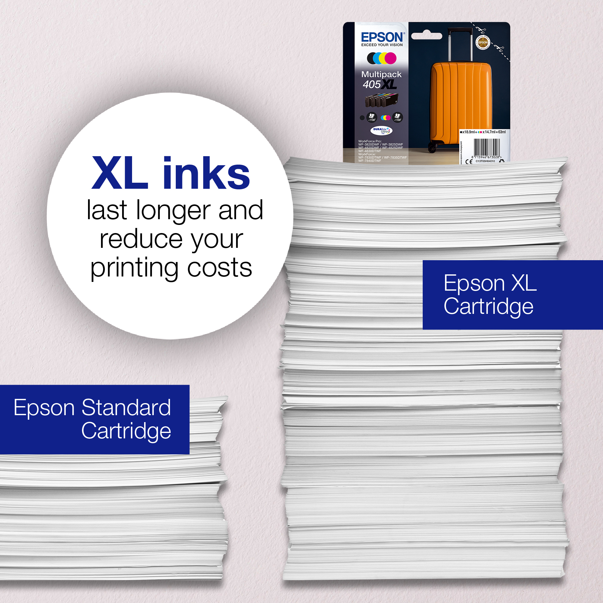 Epson 405XL Suitcase DURABrite Ultra Ink Cartridge High Yield Magenta C13T05H34010