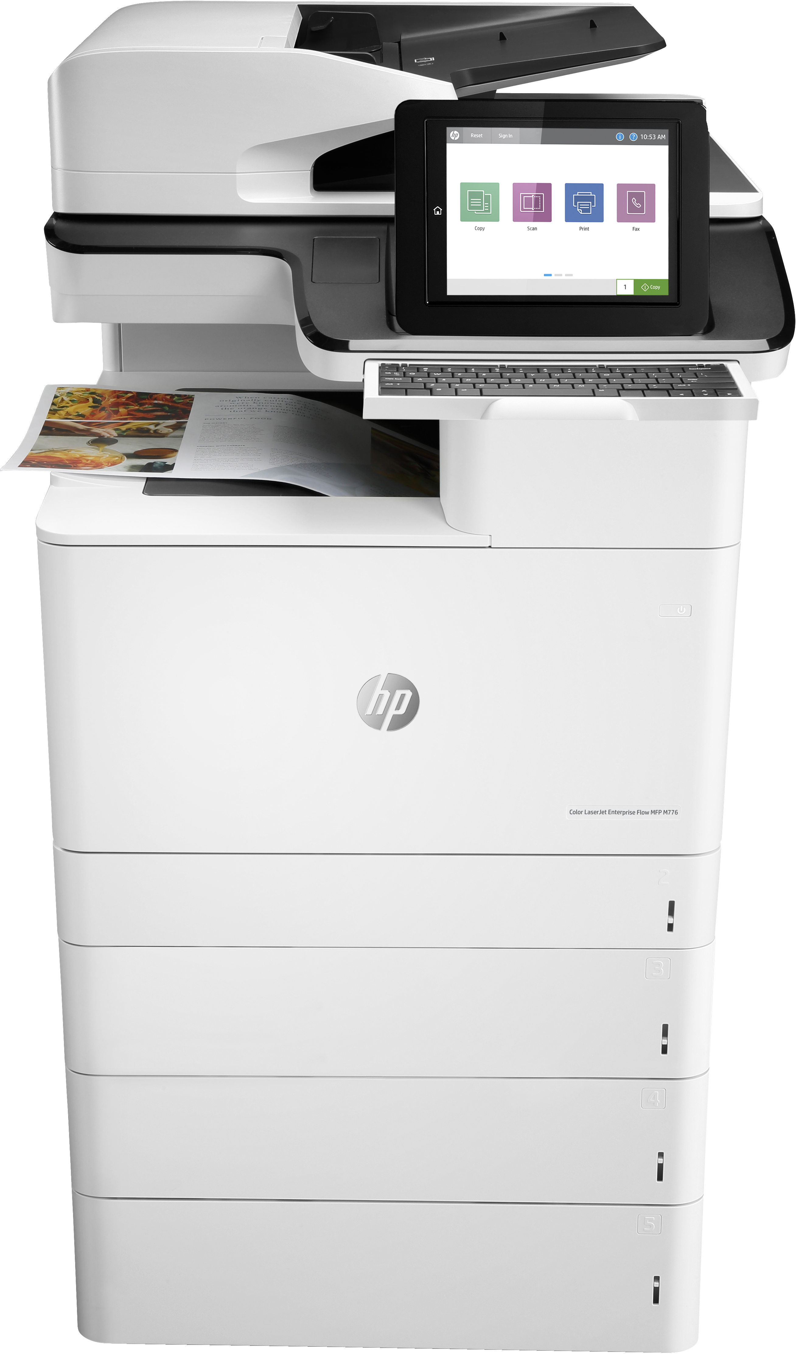Image of HP Color LaserJet Enterprise Flow MFP M776z, Print, copy, scan and...