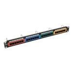 Tripp Lite N053-024-RBGY 24-Port 1U Rack-Mount 110-Type Color-Coded Patch Panel, RJ45 Ethernet, 568B, Cat5/5e