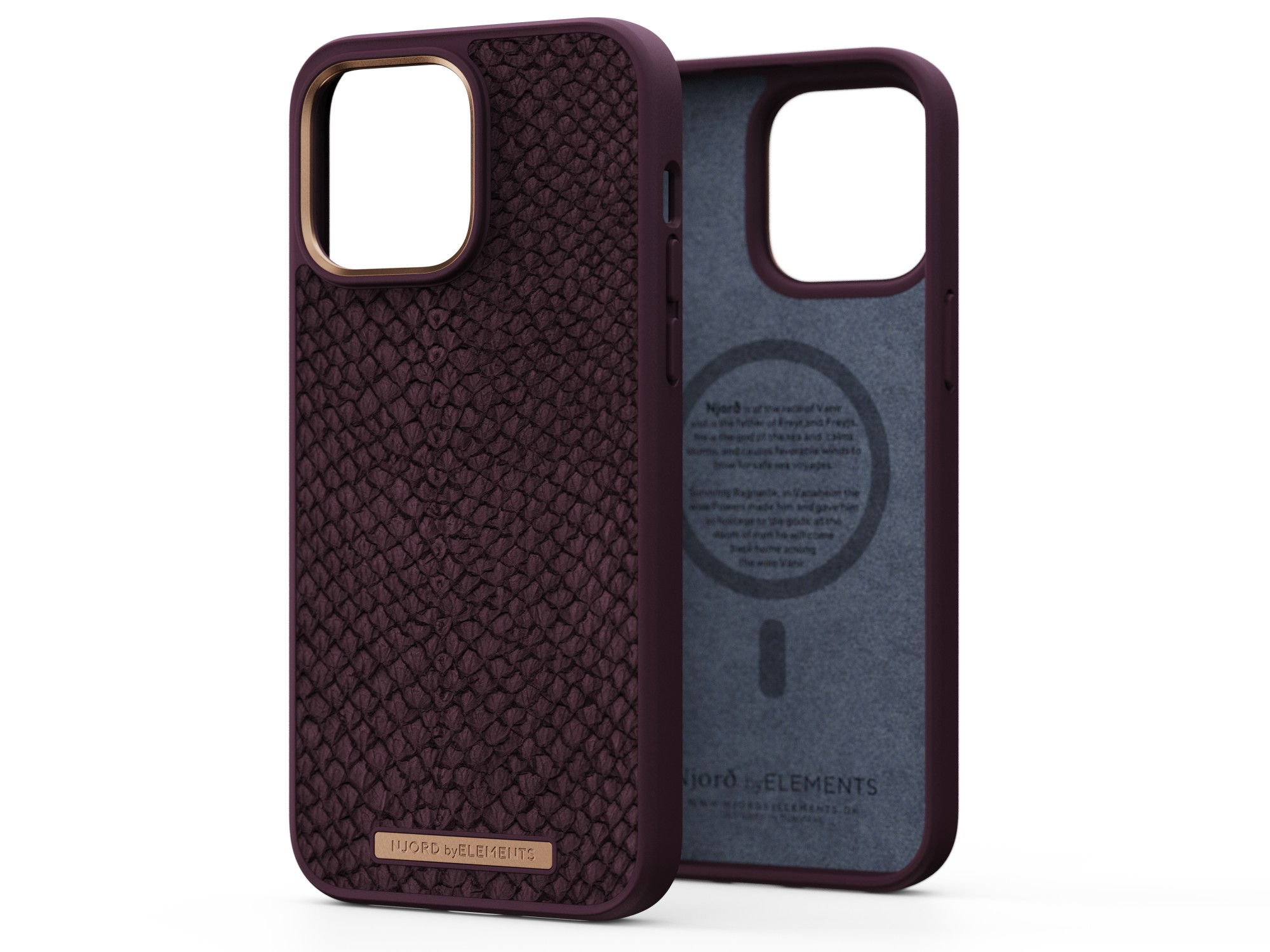 Photos - Case Njord byELEMENTS Salmon Leather Magsafe  - iPhone 14 Pro Max - Rus NA4