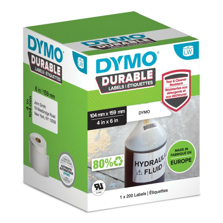 Image of DYMO LabelWriter Durable Labels - 104 x 159mm