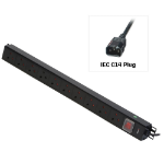 Lindy 10 Way UK Mains Sockets, Vertical PDU with IEC Mains Cable
