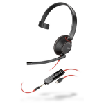 POLY Blackwire 5210 Headset Wired Head-band Calls/Music USB Type-C Black, Red