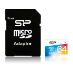 Silicon Power 64GB Elite MicroSDXC Class10 UHS-1 tot 85Mb/s incl. SD-adapter Colorful
