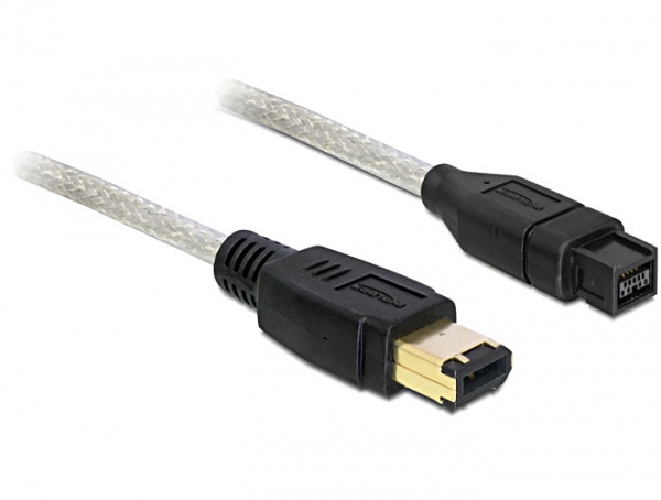 Photos - Cable (video, audio, USB) Delock FireWire A/B, 2.0m 2 m Grey 82596 