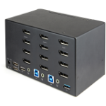 StarTech.com 2-ports DisplayPort KVM-switch för fyra skärmar - 4K 60 Hz UHD HDR - Desktop 4K DP 1.2 KVM med 2 portar USB 3.0-hubb (5 Gbps) och 4x USB 2.0 HID-portar, ljud - Snabbtangenter för omkoppling - TAA