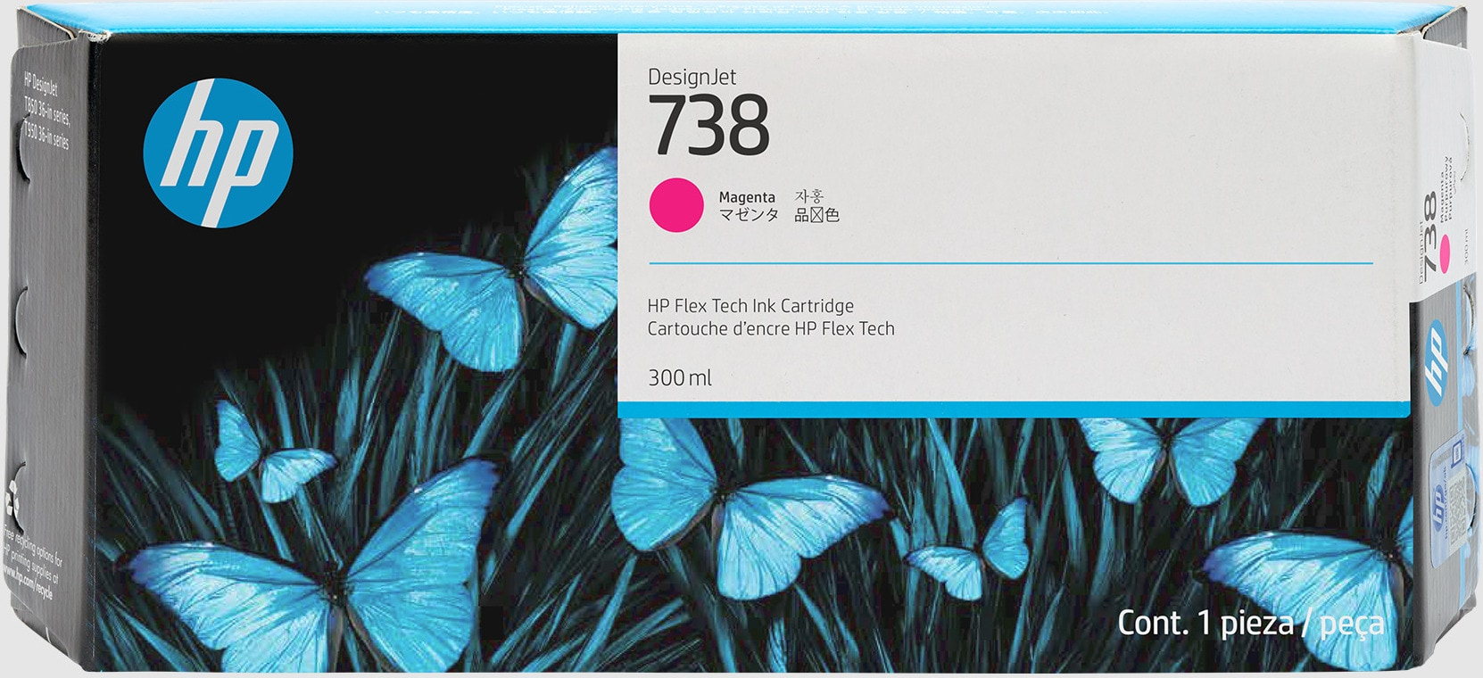 Image of HP 676M7A/738 Ink cartridge magenta 300ml for HP DesignJet T 850/950