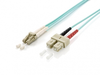 Image of Equip LC/SC Fiber Optic Patch Cable, OM3, 1.0m